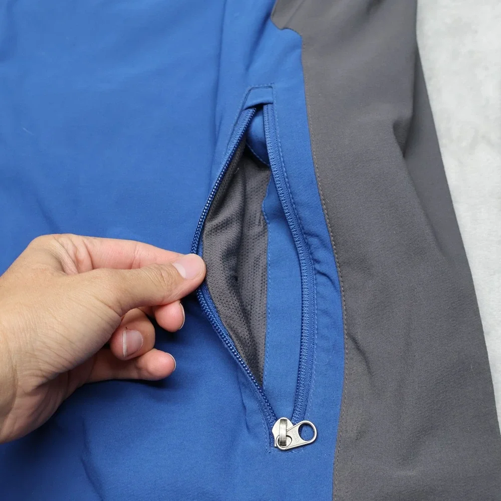 North Face Jacket Men XXL Blue Apex Softshell Rain Wind Full Zip Outdoor READ